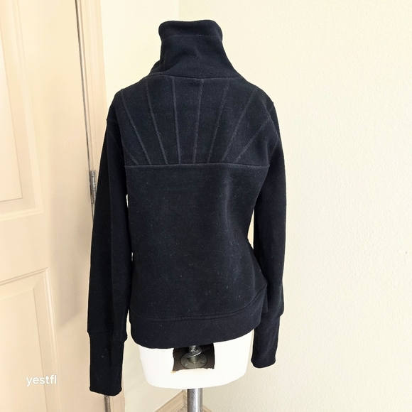 Lululemon Athletica igkoo sunrise Black fleece Zip up high collar jacket 10 - Picture 4 of 6